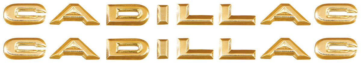 Emblem, Tail Fin Letters, 1958 Cadillac, Pair 1 Emblem, Tail Fin Letters, 1958 Cadillac, Pair