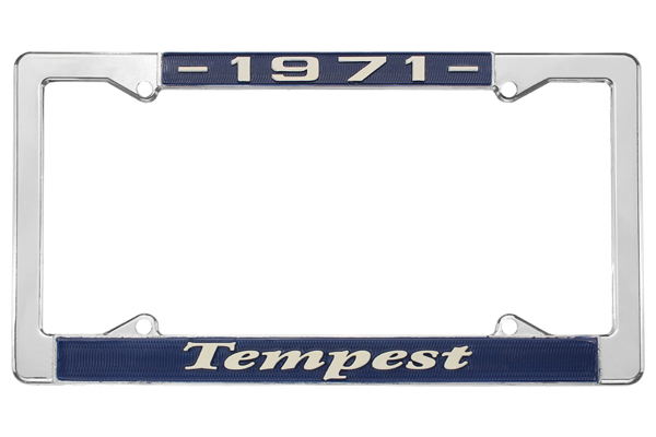 License Plate Frame, 1971 Tempest 1 License Plate Frame, 1971 Tempest
