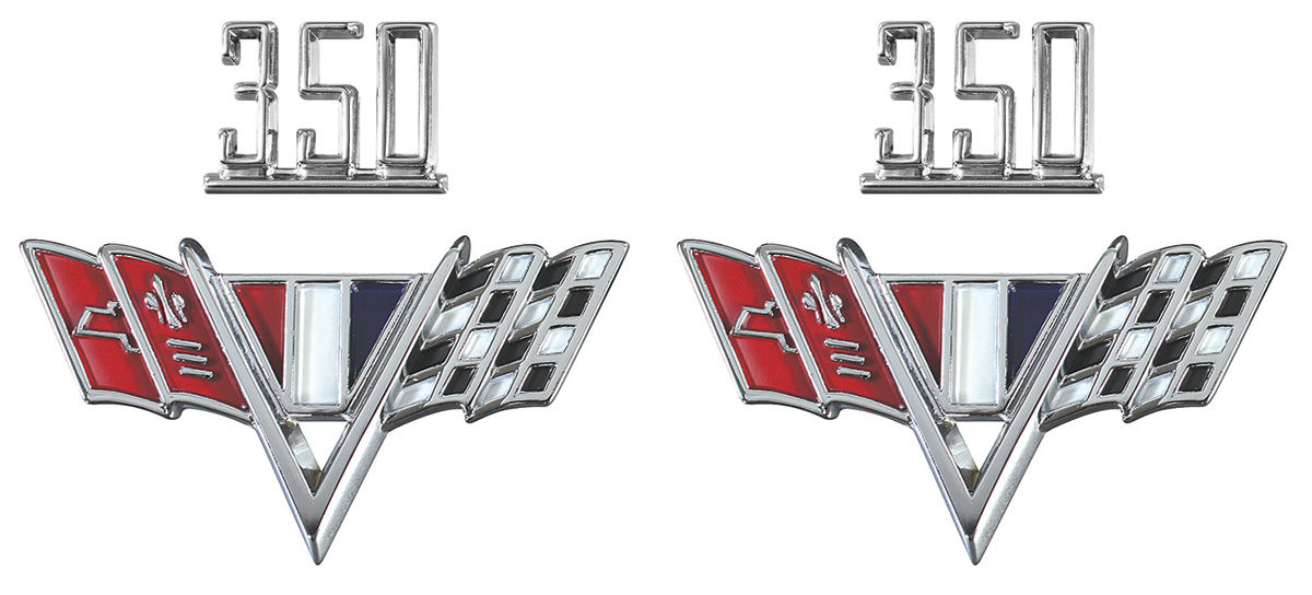 Emblem Kit, Fender, 1965-67 Chevelle/El Camino, 350