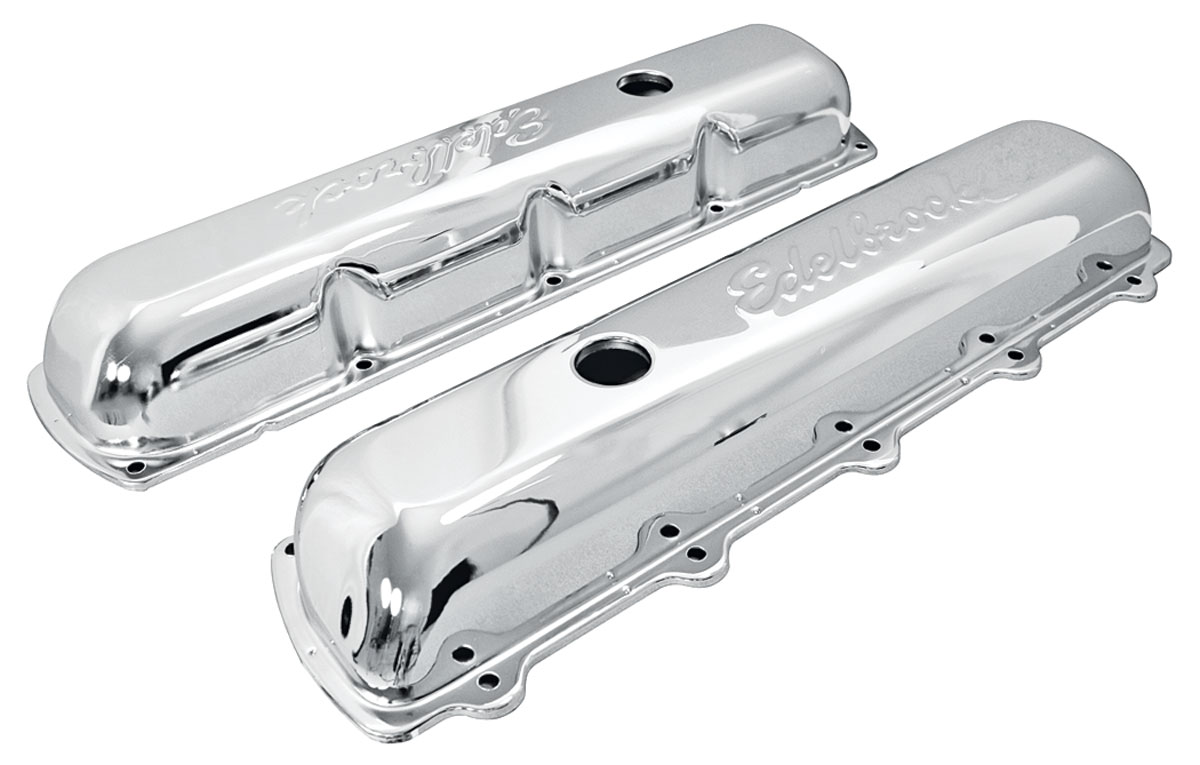 Valve Covers, Edelbrock Signature Series, Oldsmobile 350-455 V8, 2.9" Short