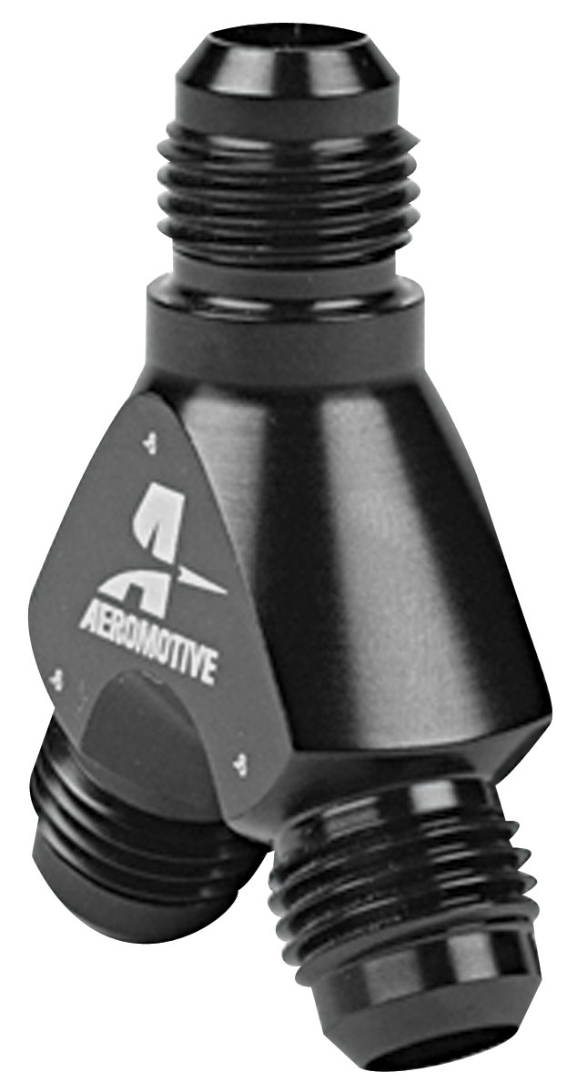 Fitting, Y-Block, Aeromotive, AN-06 x AN-06 (x2) 1 Fitting, Y-Block, Aeromotive, AN-06 x AN-06 (x2)