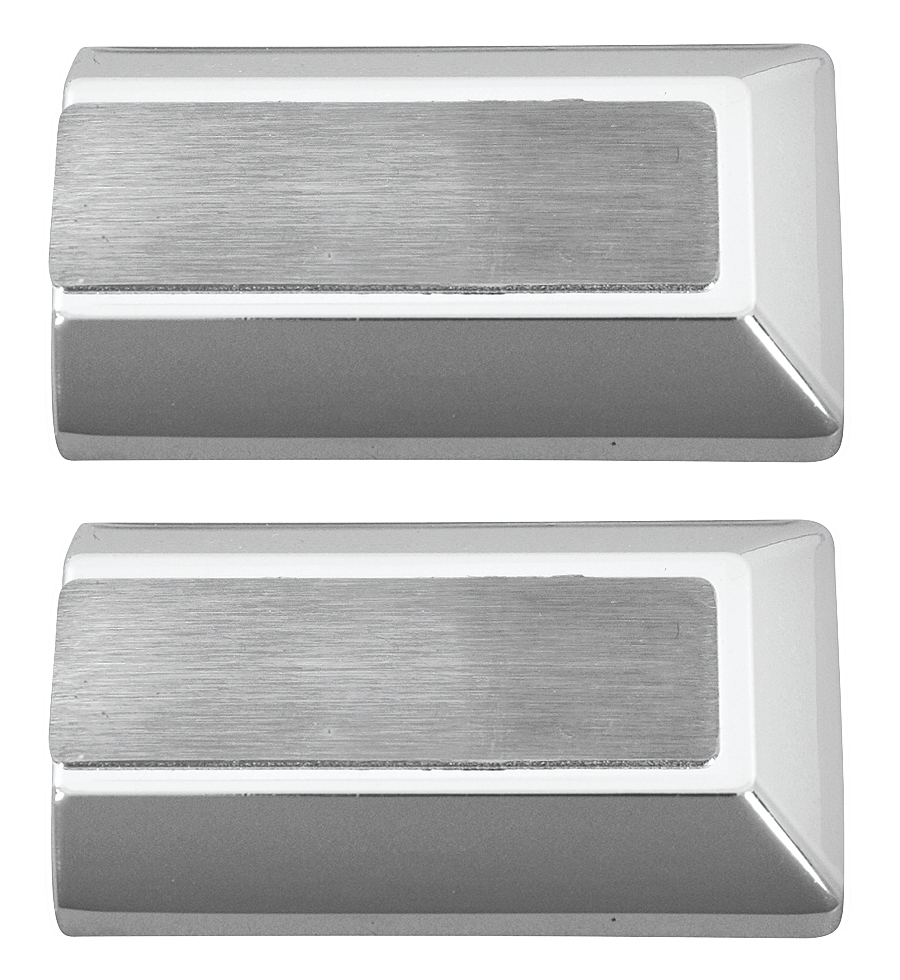 End Caps, Door Pull, 1970-77, Chrome, Pair 1 End Caps, Door Pull, 1970-77, Chrome, Pair