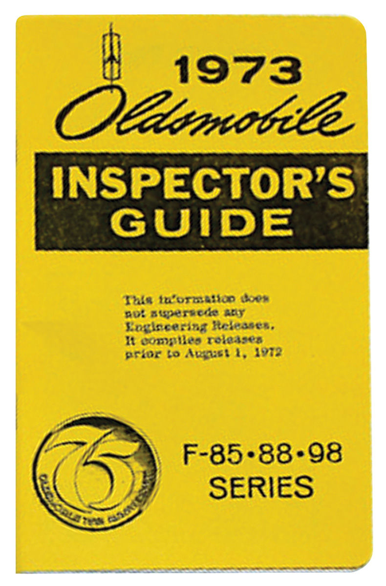 Book, "Line Inspector Guide", 1973 Oldsmobile 1 Book, "Line Inspector Guide", 1973 Oldsmobile