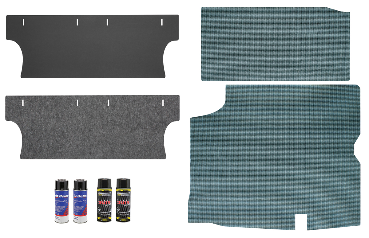 Trunk Area & Mat Restoration Kit, Vinyl, 1966-67 Cutlass, Coupe, Aqua 1 Trunk Area & Mat Restoration Kit, Vinyl, 1966-67 Cutlass, Coupe, Aqua