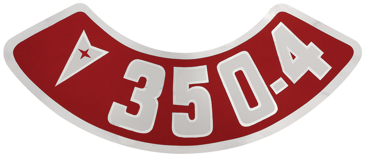 Decal, Air Cleaner, 1959-76 Pontiac, Rounded 350-4 w/Arrowhead, Aftermarket