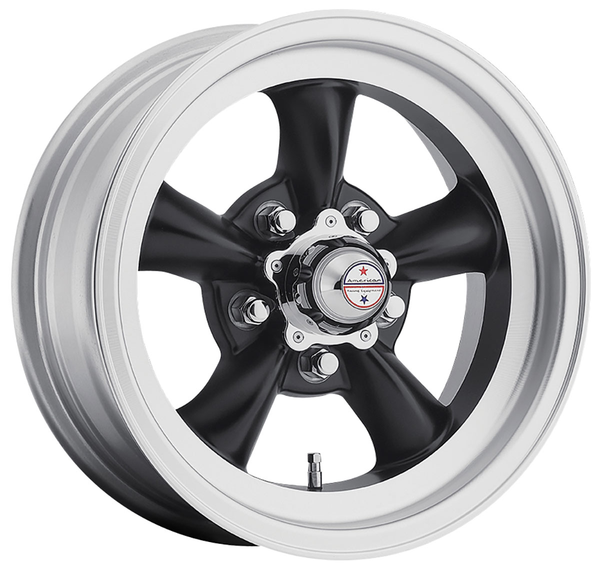 Wheel, American Racing, Torq-Thrust D, 14" X 6", Black/Machined Lip 1 Wheel, American Racing, Torq-Thrust D, 14" X 6", Black/Machined Lip