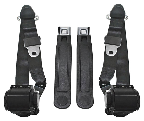 Seat Belts, NON-Direct 3pt Conversion, 64-88 A/G-Body, Bucket, Metal Push Button 1 Seat Belts, NON-Direct 3pt Conversion, 64-88 A/G-Body, Bucket, Metal Push Button