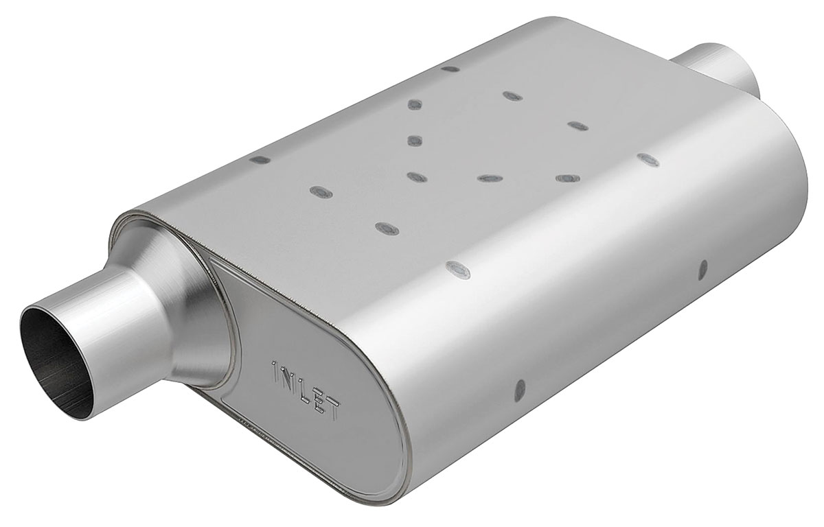 Muffler, Rumble Stainless Steel Chambered, 4.25" x 9.5" x 13" Body, 19" Length 1 Muffler, Rumble Stainless Steel Chambered, 4.25" x 9.5" x 13" Body, 19" Length