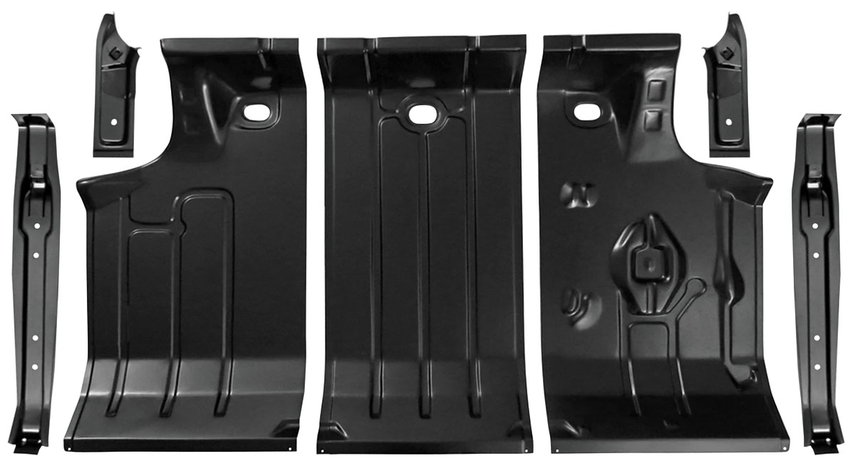 Floor Pans, Trunk, 1964-67 GTO/Skylark/Cutlass, 7-pc. Set 1 Floor Pans, Trunk, 1964-67 GTO/Skylark/Cutlass, 7-pc. Set