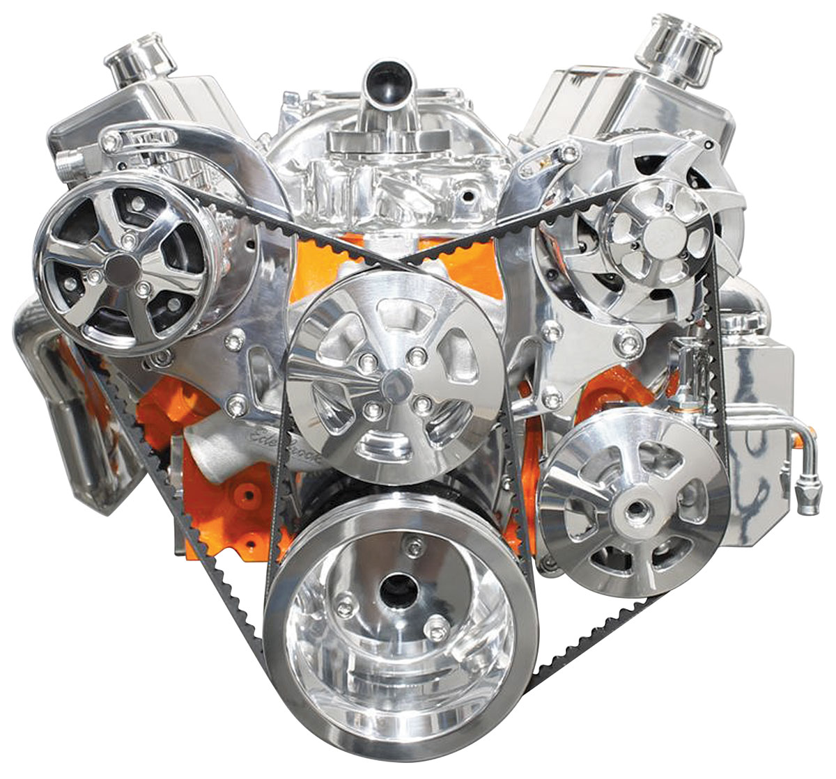 Pulley System, V-Drive, 1964-88 SBC, V-Belt, w/PS, w/o Reservoir 1 Pulley System, V-Drive, 1964-88 SBC, V-Belt, w/PS, w/o Reservoir