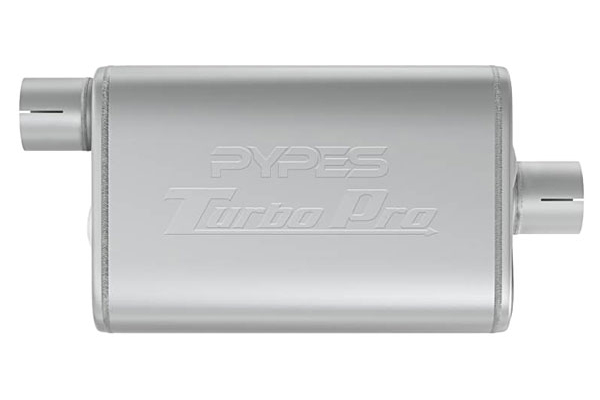 Muffler, Pypes, Turbo Pro, 2-1/2" Inlet/Outlet, 14" Stainless Steel Body 1 Muffler, Pypes, Turbo Pro, 2-1/2" Inlet/Outlet, 14" Stainless Steel Body