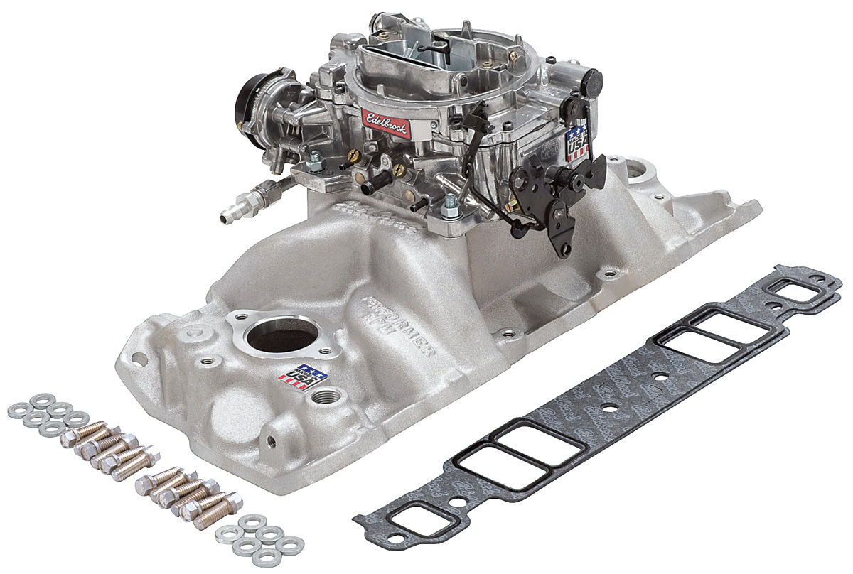 Edelbrock Manifold/Carb Kit, Vortec/E-Tec, Perf Air Gap/Thunder 800 Carb 1 Edelbrock Manifold/Carb Kit, Vortec/E-Tec, Perf Air Gap/Thunder 800 Carb