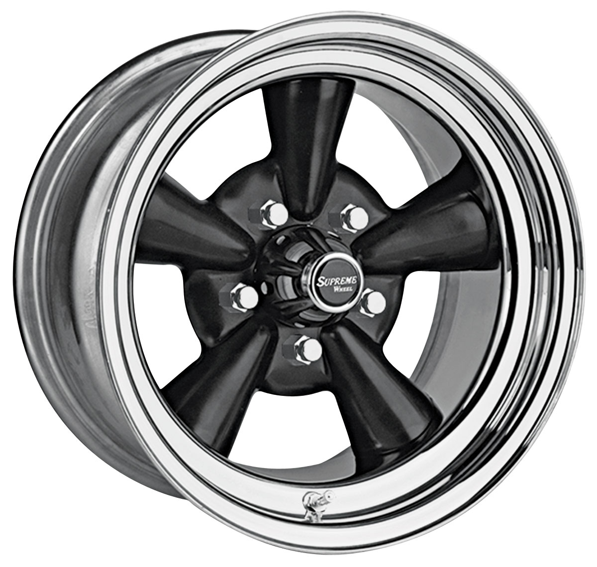 Wheel, US Whl, Supreme Srs 483, Black/Chrm, 14x6, 5x4.50/4.75/5.00 BP, 2.625 BS 1 Wheel, US Whl, Supreme Srs 483, Black/Chrm, 14x6, 5x4.50/4.75/5.00 BP, 2.625 BS