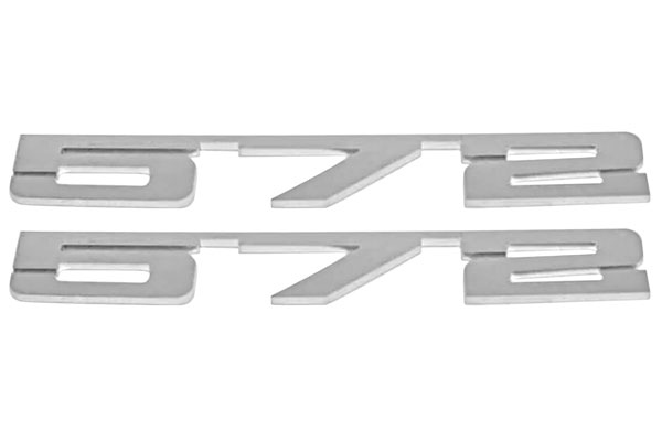 Emblems, 572, Hood, Mirror Polished Stainless, Laser Cut, Pair 1 Emblems, 572, Hood, Mirror Polished Stainless, Laser Cut, Pair