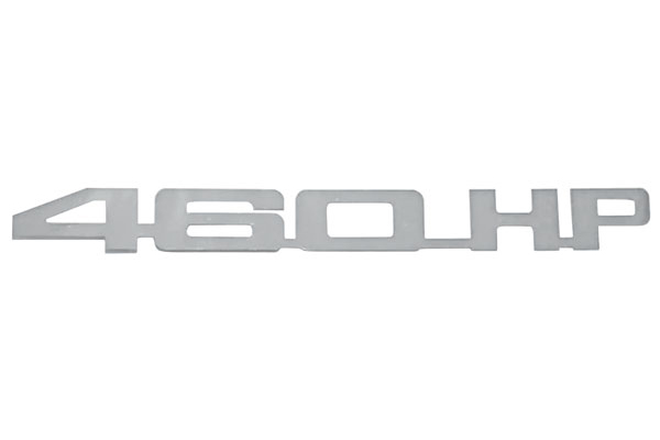 Emblem, 460 HP, Mirror Polished Stainless, Laser Cut 1 Emblem, 460 HP, Mirror Polished Stainless, Laser Cut