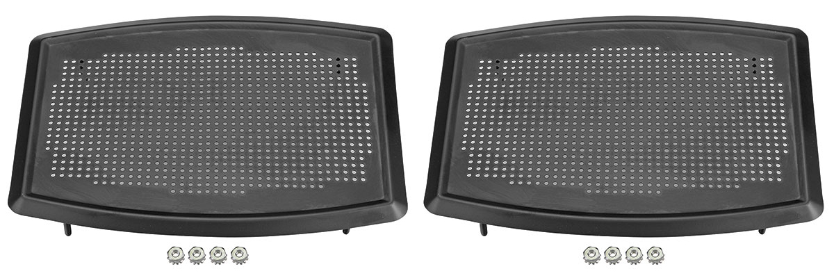Grille, Rear Speaker, 1964-80 GM, Square Side, Black, Pair