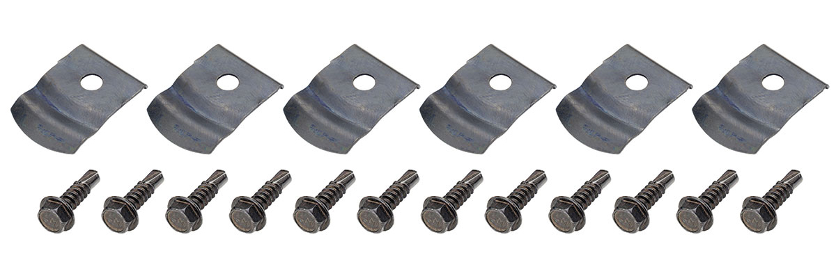Rocker Molding Hardware Set, Chevelle 64-72, 6 Clips & 12 Screws 1 Rocker Molding Hardware Set, Chevelle 64-72, 6 Clips & 12 Screws