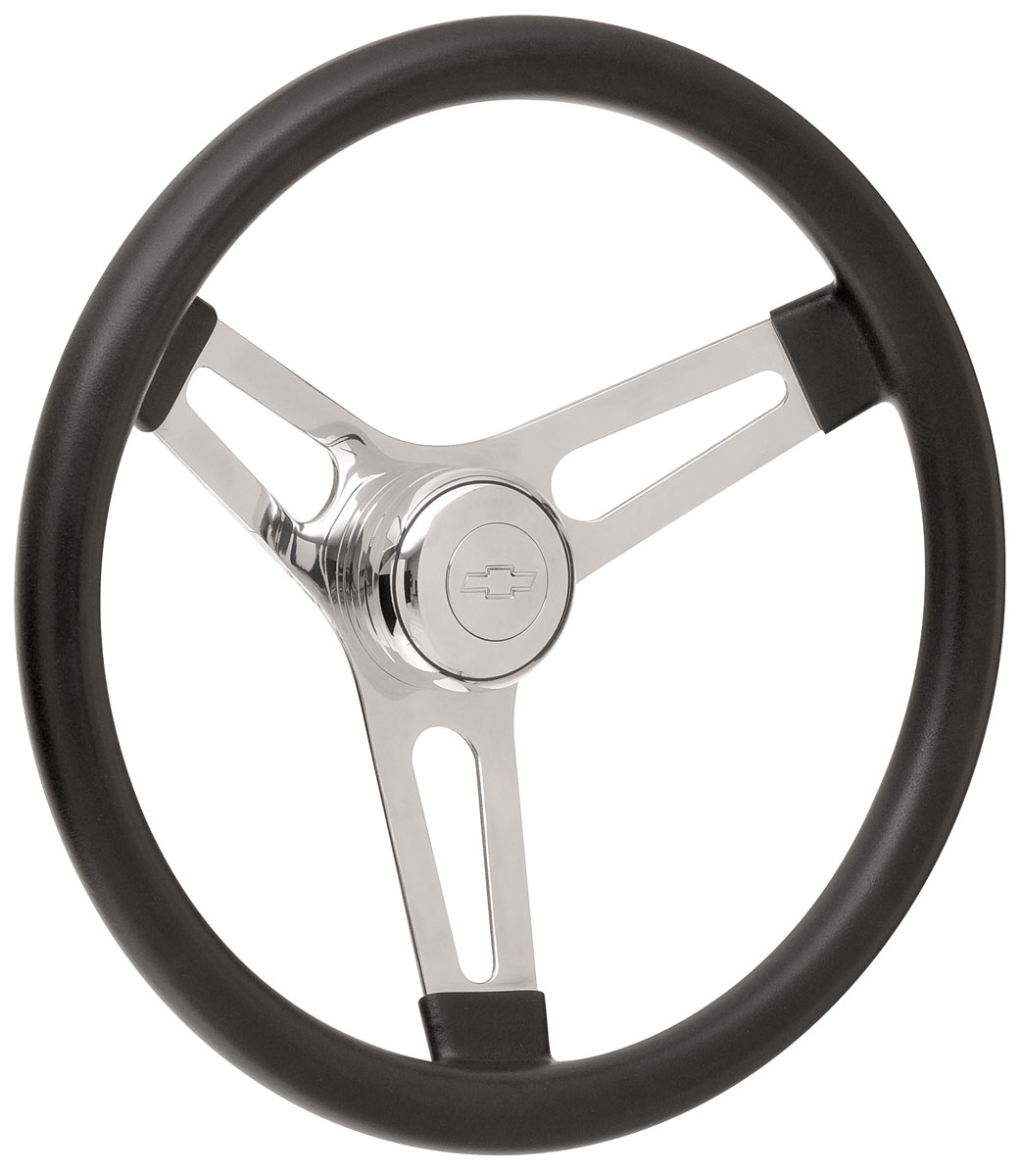 Steering Wheel Kit, 69-88 Chevy, Sym Foam, 3.25, Tall Cap, Plain, Engrvd Bowtie 1 Steering Wheel Kit, 69-88 Chevy, Sym Foam, 3.25, Tall Cap, Plain, Engrvd Bowtie