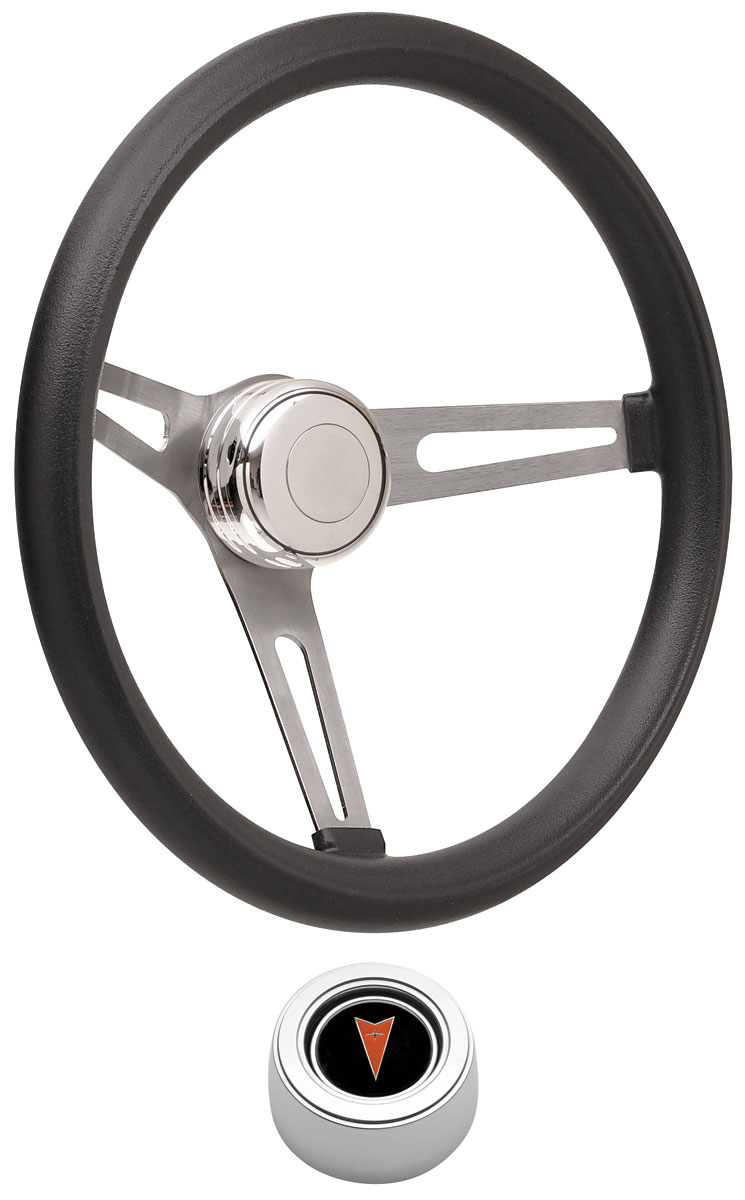 Steering Wheel Kit, 59-68 Pontiac, Retro Foam, Hi Rise Cap, Arrowhead, Polished 1 Steering Wheel Kit, 59-68 Pontiac, Retro Foam, Hi Rise Cap, Arrowhead, Polished