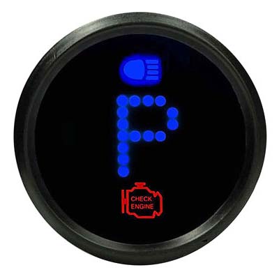 Gauge, Gear Indicator, LED Digital 2-1/16", w/High Beam/Check Engine Light 1 Gauge, Gear Indicator, LED Digital 2-1/16", w/High Beam/Check Engine Light