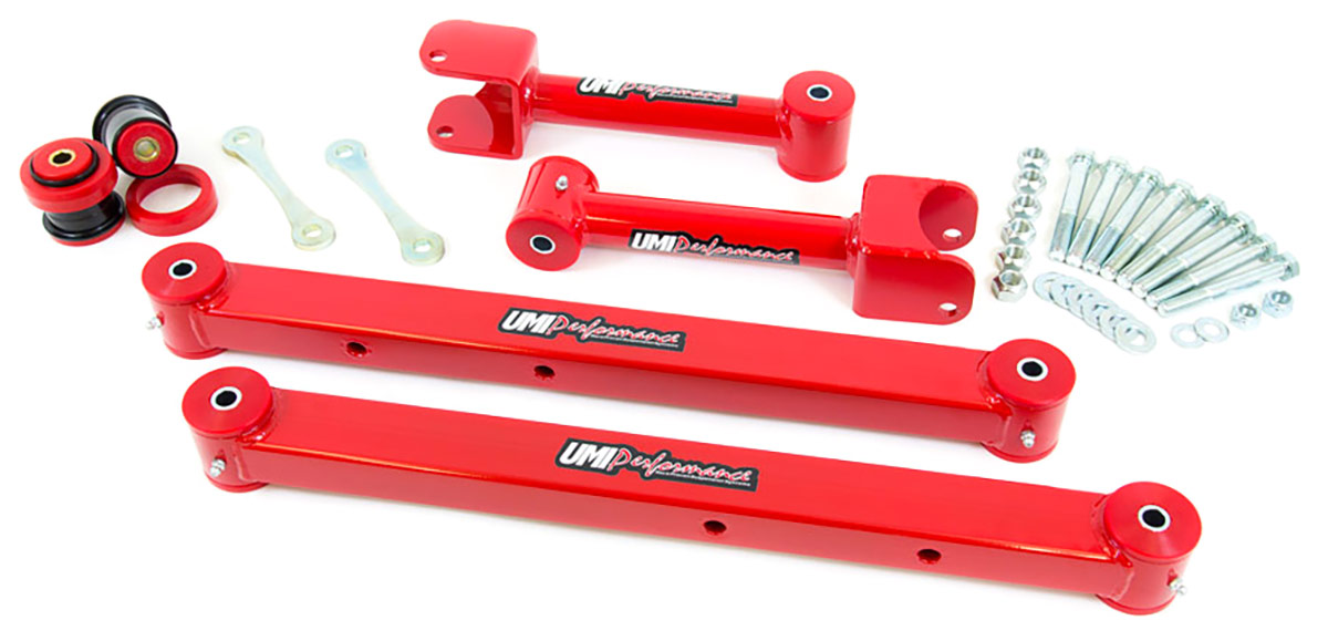 Trailing Arms, UMI Perf, 1973-77 A-Body, Non-Adj. Upr/Lwr, w/Rr End Hsng Bushing 1 Trailing Arms, UMI Perf, 1973-77 A-Body, Non-Adj. Upr/Lwr, w/Rr End Hsng Bushing