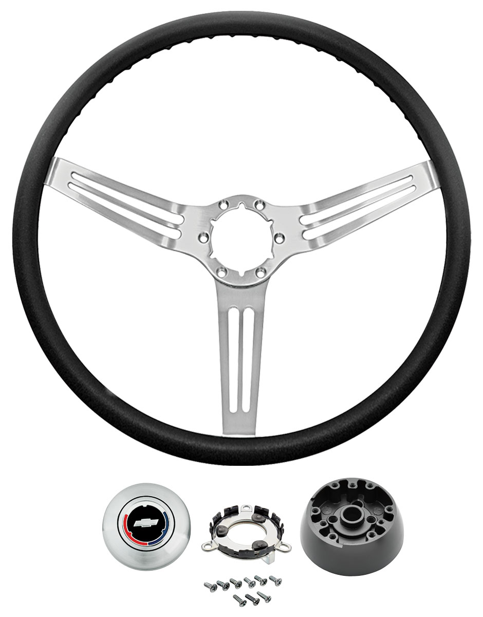 Steering Wheel Kit, 3-Spoke, 1969-72 CH/EC/MC, Banjo Spokes 1 Steering Wheel Kit, 3-Spoke, 1969-72 CH/EC/MC, Banjo Spokes