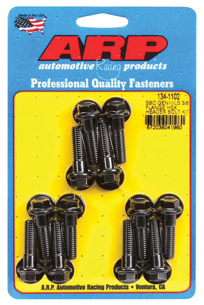 Bolt Set, Header, ARP, LS Engine, 3/8" Wide Header Flange 1 Bolt Set, Header, ARP, LS Engine, 3/8" Wide Header Flange