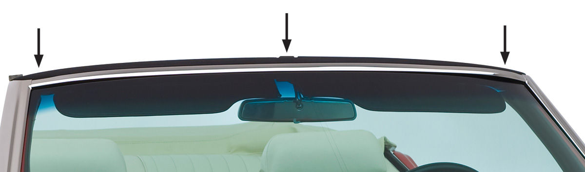 Convertible Header Strip, 1968-72 GM A-Body, Black Vinyl 1 Convertible Header Strip, 1968-72 GM A-Body, Black Vinyl