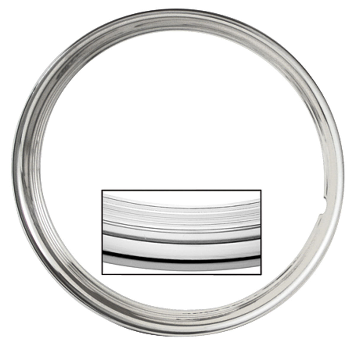 Trim Rings, SS Rally Wheel, 1969-70 CH/EC/MC, Step Lip, Stainless Steel, 15x7" 1 Trim Rings, SS Rally Wheel, 1969-70 CH/EC/MC, Step Lip, Stainless Steel, 15x7"