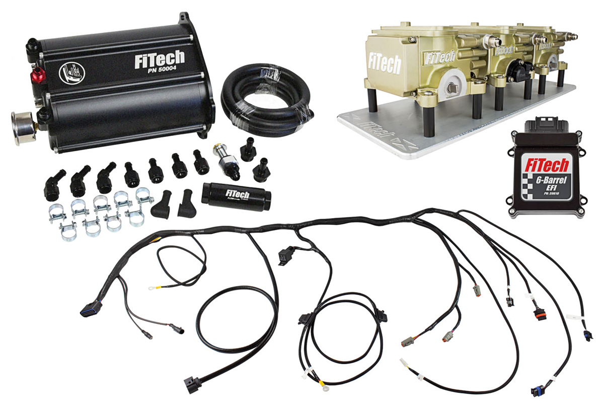 EFI Kit, Master, FiTech GO EFI Tri-Pwr, 3x2, 600 HP, Gold Finish, Force Fuel Sys 1 EFI Kit, Master, FiTech GO EFI Tri-Pwr, 3x2, 600 HP, Gold Finish, Force Fuel Sys