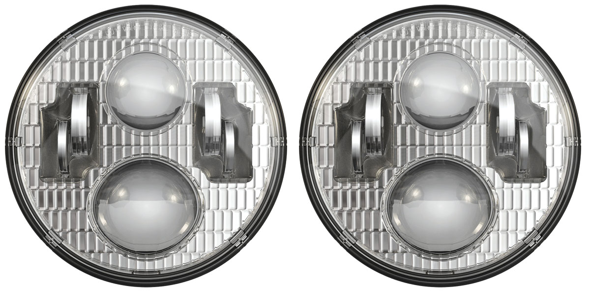 LED Headlight, JW Speaker, Model 8700 Evo 2 Classic, 7" Round, Pair 1 LED Headlight, JW Speaker, Model 8700 Evo 2 Classic, 7" Round, Pair