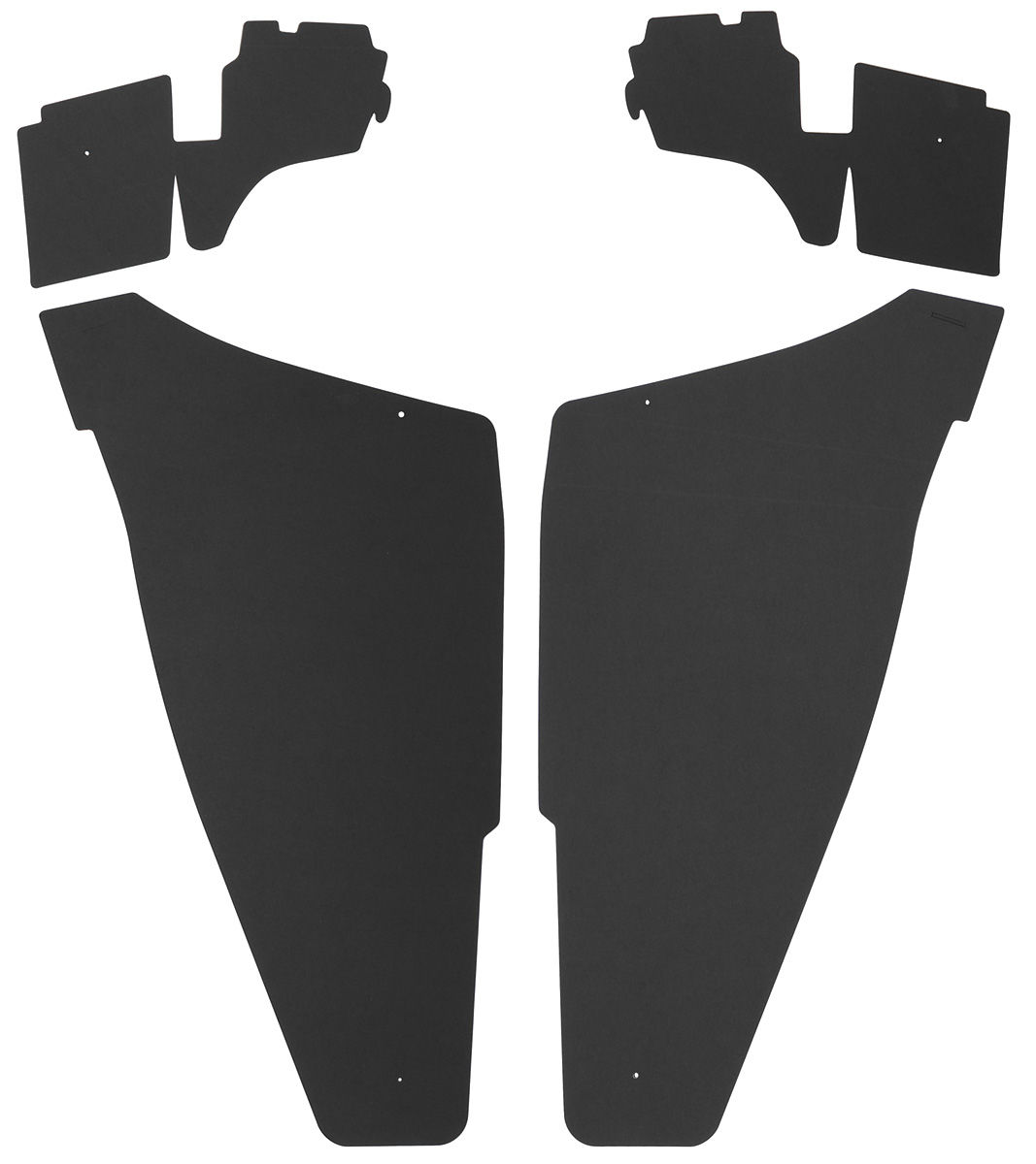 Trunk Side Panels, Double Black Panelboard, 1974-76 Cadillac DeVille, HT, 4pc 1 Trunk Side Panels, Double Black Panelboard, 1974-76 Cadillac DeVille, HT, 4pc