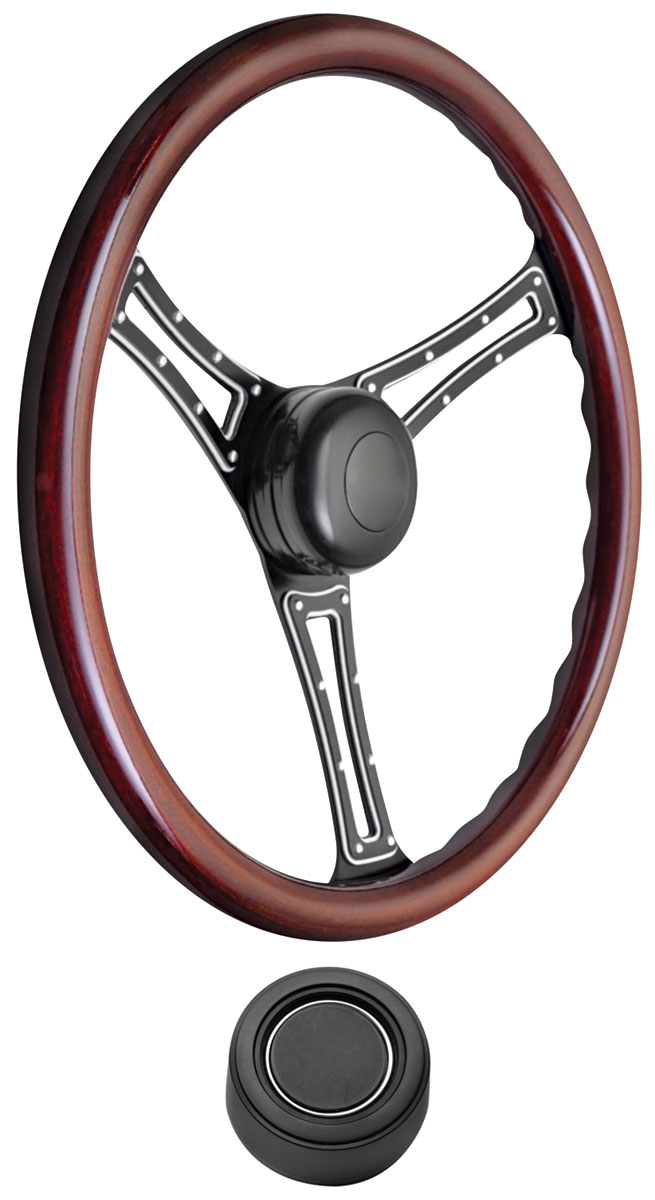Steering Wheel Kit, 1969-89 GM, Autocross, Wood, Plain Hi-Rise 1 Steering Wheel Kit, 1969-89 GM, Autocross, Wood, Plain Hi-Rise
