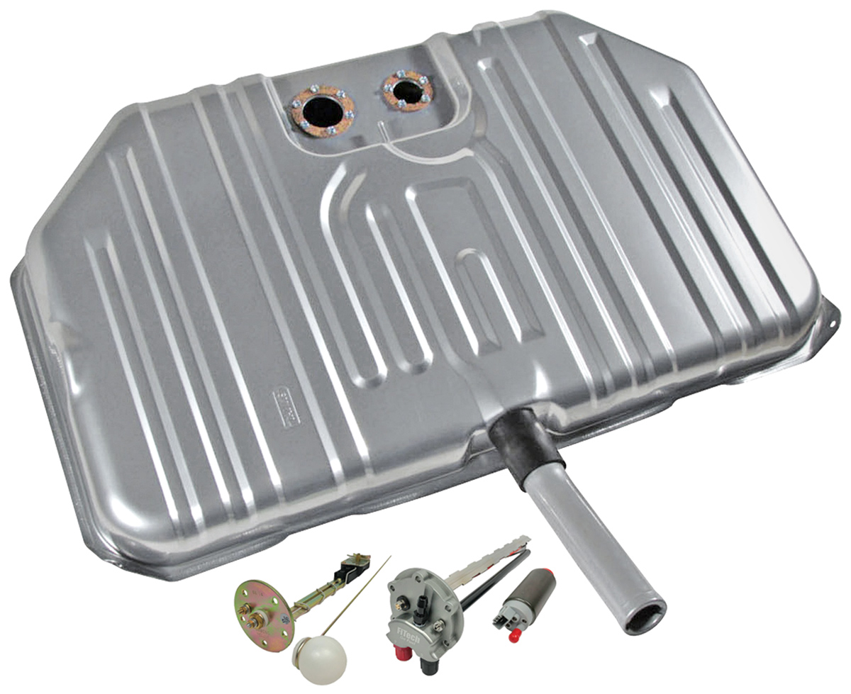 Fuel Tank & EFI Fuel Pump, FiTech, 68-69 Chev, 70 Sky/GS, Notched Corner, 20 Gal 1 Fuel Tank & EFI Fuel Pump, FiTech, 68-69 Chev, 70 Sky/GS, Notched Corner, 20 Gal
