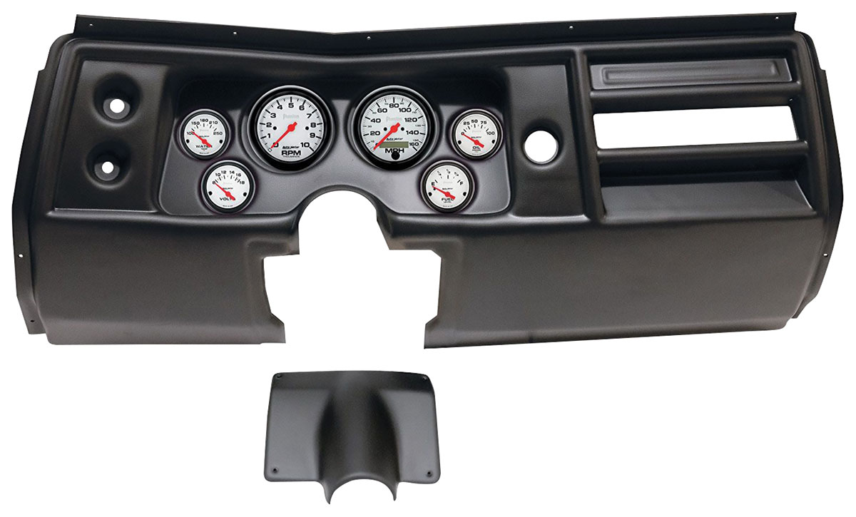 Gauge Mount w/ Gauges, AutoMeter, 3-3/8"(2) & 2-1/16"(4), 1968 CH/EC No Vent 1 Gauge Mount w/ Gauges, AutoMeter, 3-3/8"(2) & 2-1/16"(4), 1968 CH/EC No Vent