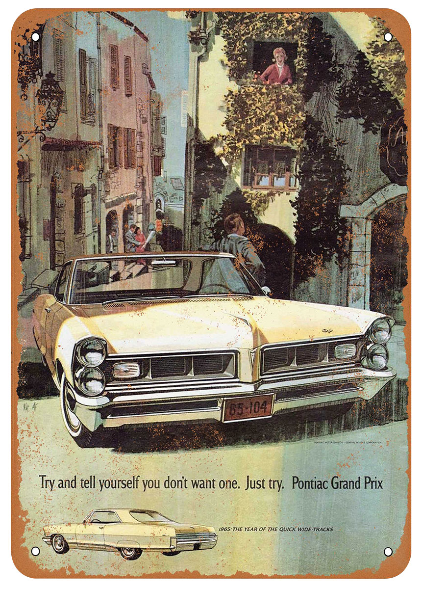 Sign, Aluminum 10"x14", 1965 Grand Prix Mayfair Maize 1 Sign, Aluminum 10"x14", 1965 Grand Prix Mayfair Maize