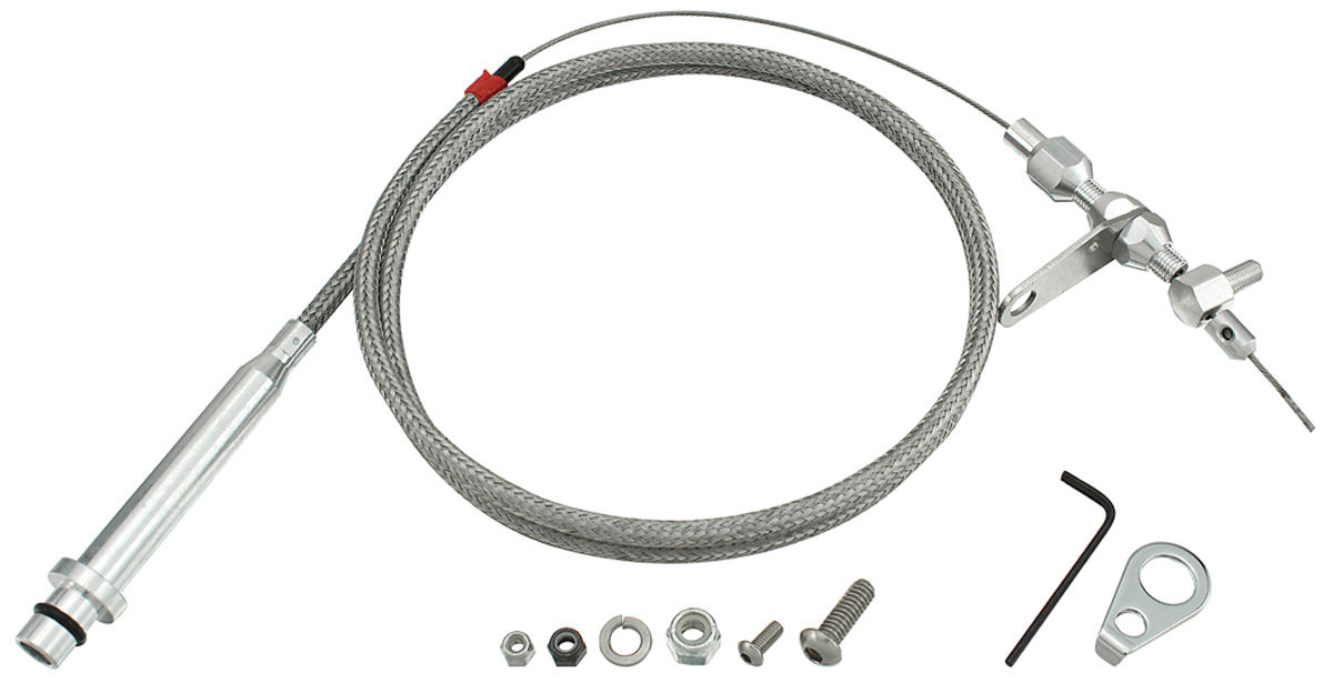 Kickdown Cable, Automatic Transmission, TH350, Braided Stainless 1 Kickdown Cable, Automatic Transmission, TH350, Braided Stainless