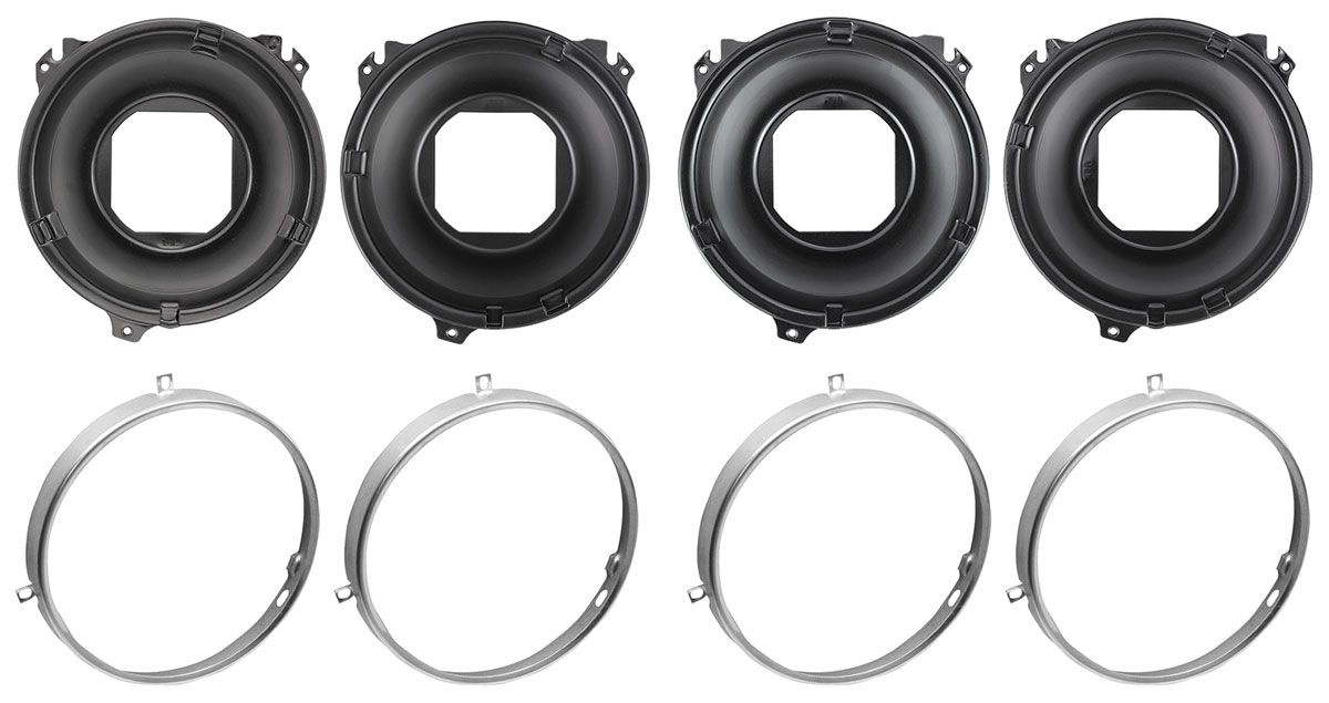 Mounting Bucket & Rings Kit, Headlights, 1961-64 Pontiac