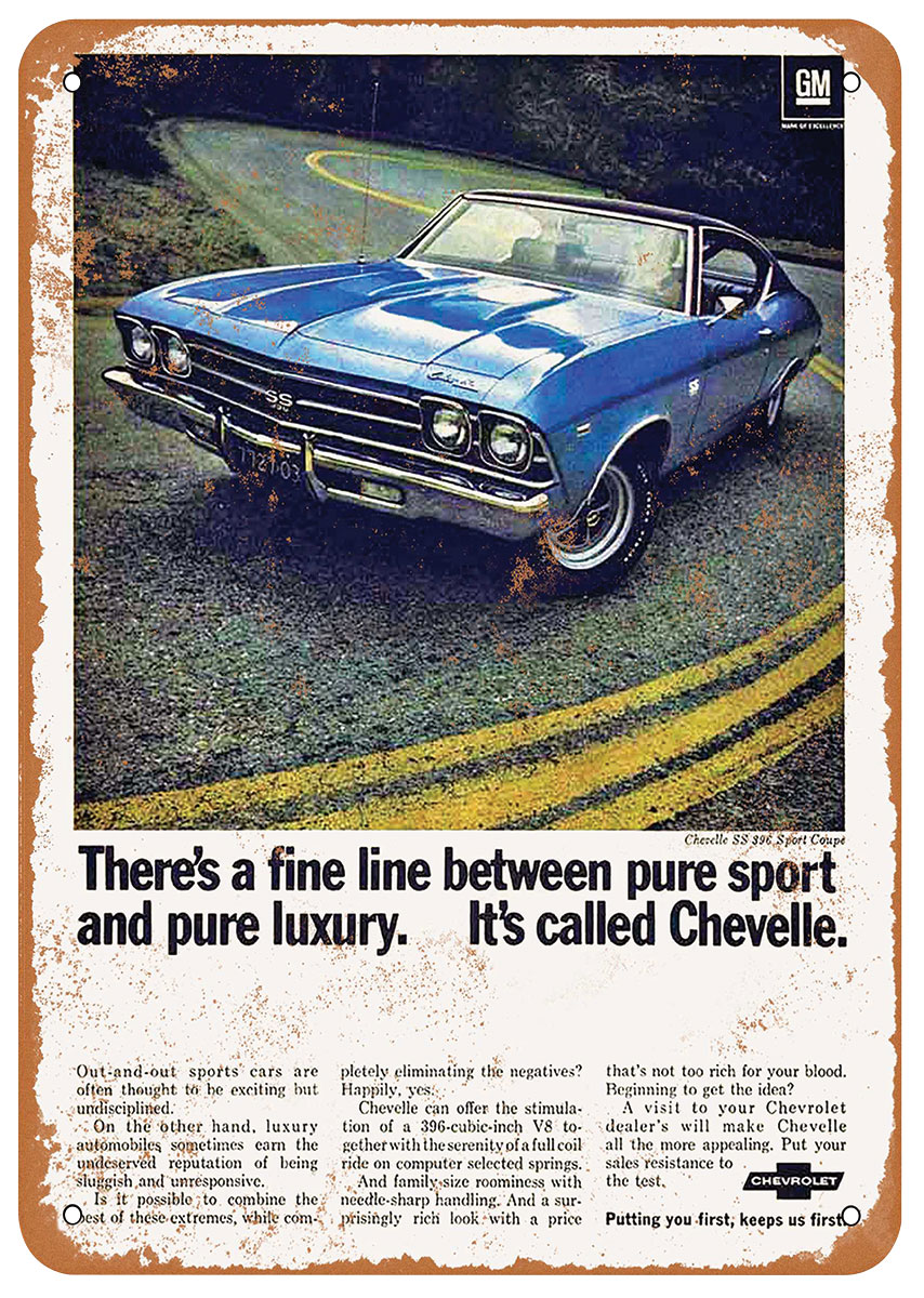 Sign, Aluminum 10"x14", 1969 Chevelle 1 Sign, Aluminum 10"x14", 1969 Chevelle