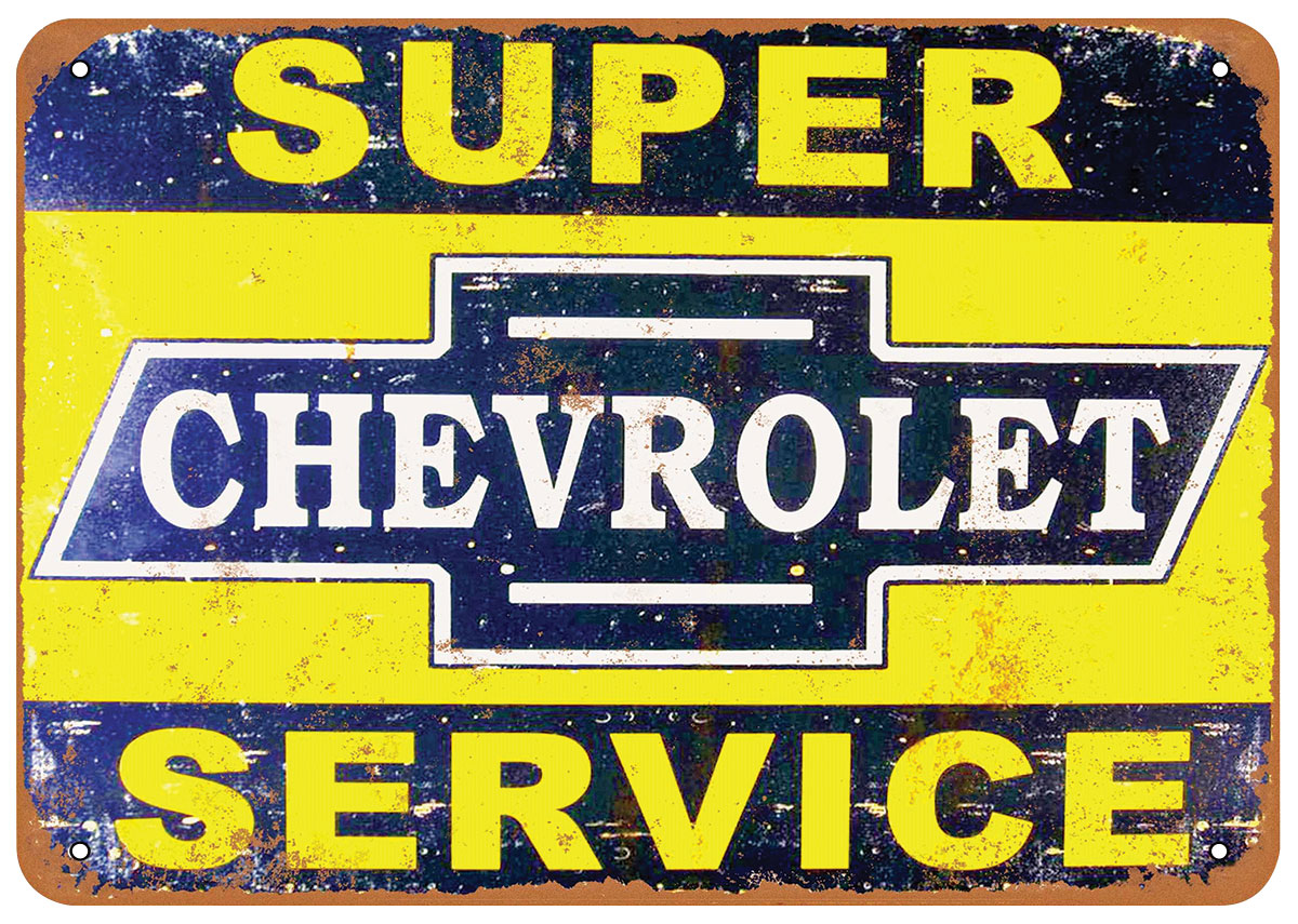 Sign, Aluminum 10"x14", Super Chevy Service 1 Sign, Aluminum 10"x14", Super Chevy Service