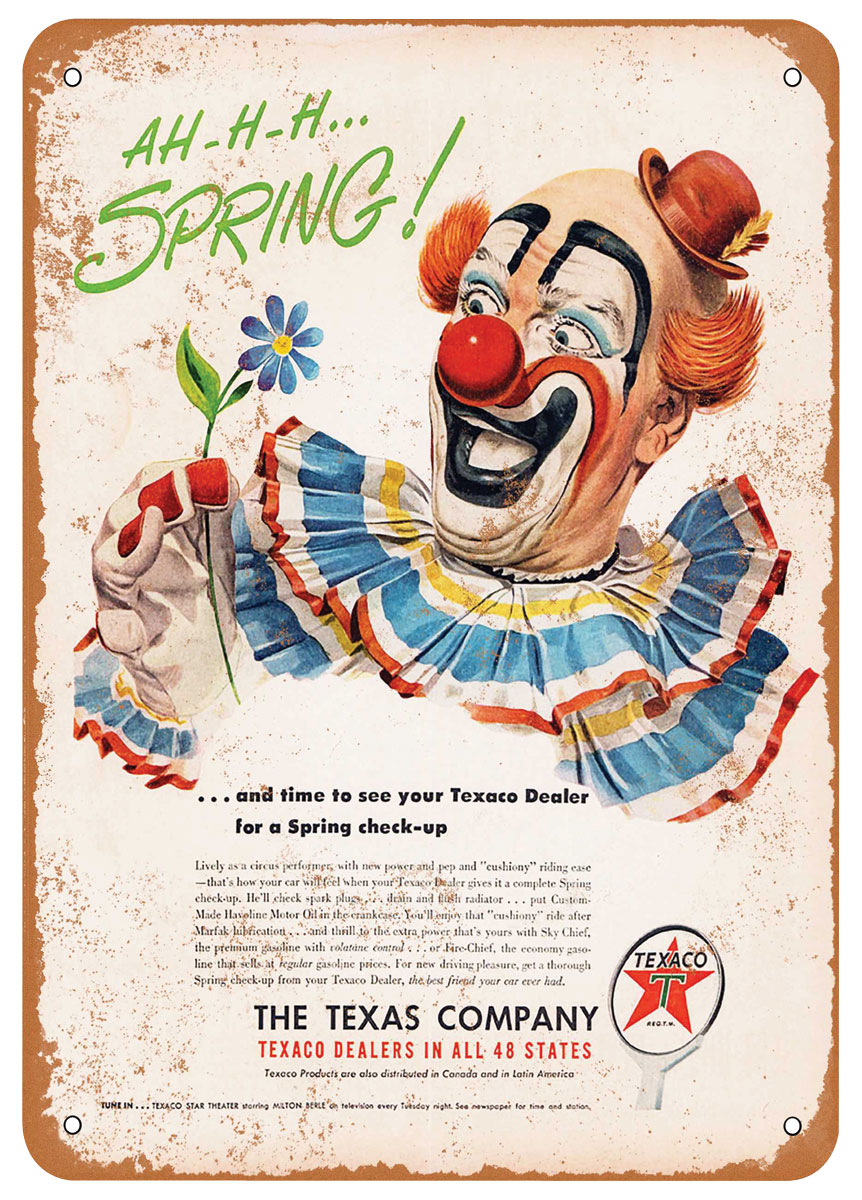 Sign, Aluminum 10"x14", Texaco Spring Check-Up 1 Sign, Aluminum 10"x14", Texaco Spring Check-Up
