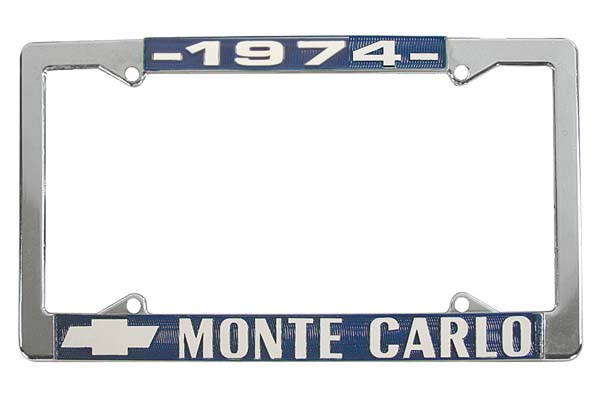 License Plate Frame, 1974 Monte Carlo 1 License Plate Frame, 1974 Monte Carlo