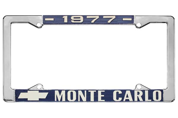 License Plate Frame, 1977 Monte Carlo 1 License Plate Frame, 1977 Monte Carlo