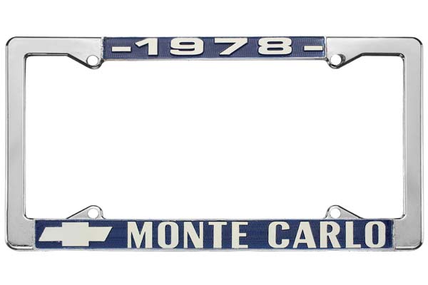 License Plate Frame, 1978 Monte Carlo 1 License Plate Frame, 1978 Monte Carlo