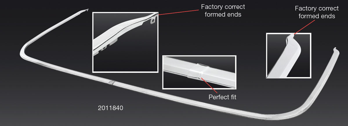 Molding, Pinchweld, 1968-72 A-Body Convertible, Complete Set, Finished Ends 1 Molding, Pinchweld, 1968-72 A-Body Convertible, Complete Set, Finished Ends