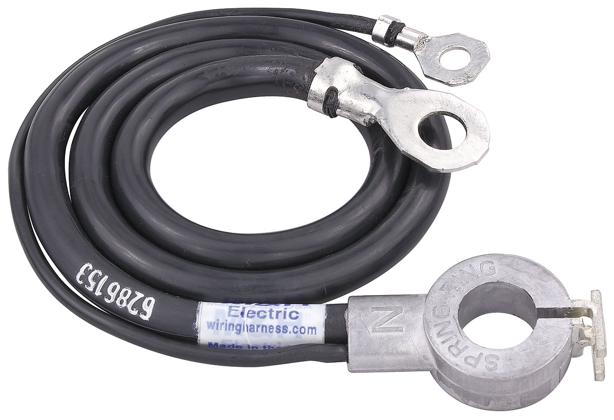 Spring Ring Battery Cable, 1967 CH/EC 396, Negative, w/ HD Battery 1 Spring Ring Battery Cable, 1967 CH/EC 396, Negative, w/ HD Battery