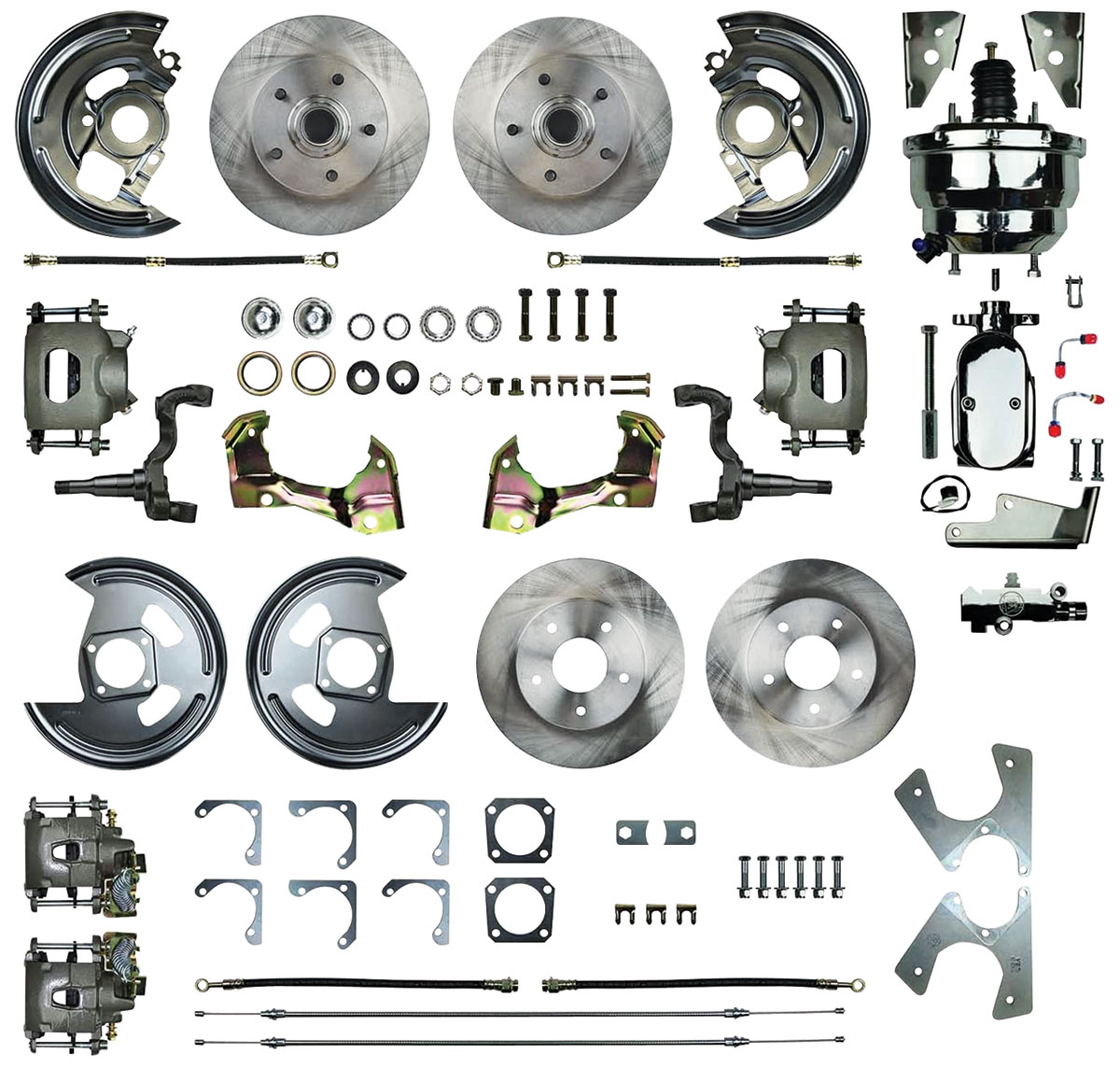 Disc Brake Set, Frt & Rr, Rt Stuff, 64-72 A-Body, 8" Chrme Bstr/Mstr, 11" Rtrs 1 Disc Brake Set, Frt & Rr, Rt Stuff, 64-72 A-Body, 8" Chrme Bstr/Mstr, 11" Rtrs