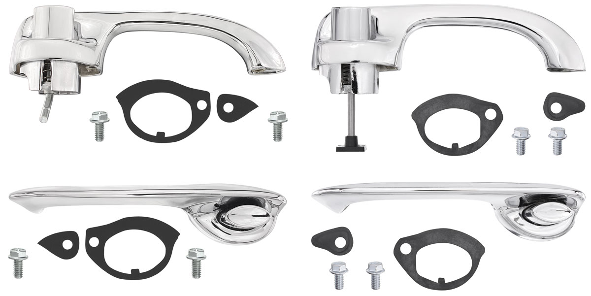 Door Handle Kit, Outer, 1970-72 4-Door 1 Door Handle Kit, Outer, 1970-72 4-Door