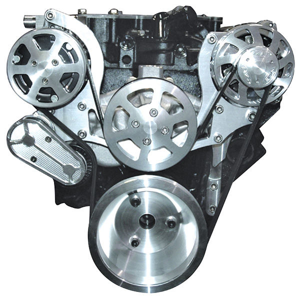 Pulley System, S-Drive, 1964-88 SBC, 6-Rib, w/AC, w/o Power Steering 1 Pulley System, S-Drive, 1964-88 SBC, 6-Rib, w/AC, w/o Power Steering