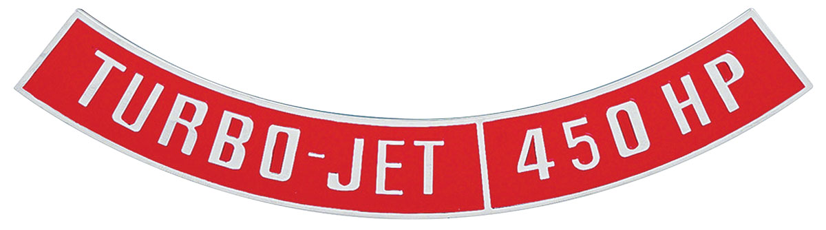 Emblem, Air Cleaner, 450 HP Turbo Jet, Die-Cast 1 Emblem, Air Cleaner, 450 HP Turbo Jet, Die-Cast
